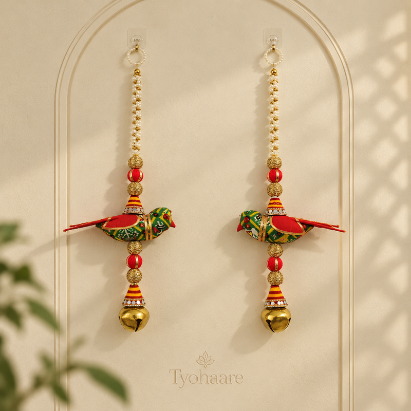 Folder 26 Embroidered Bird Gold Bell Hanging - main view