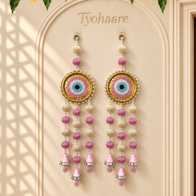 Gulabi Nazar Chakra Hanging – Pair - full view