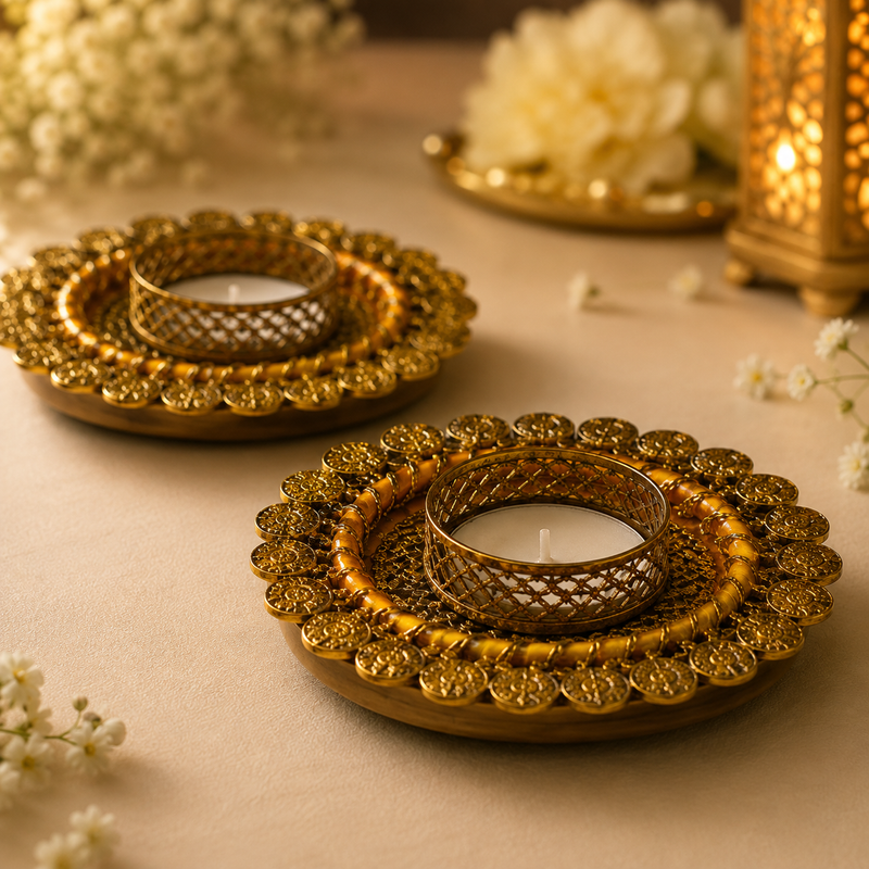 Noor Mahal Designer Tea Light Candle Holders