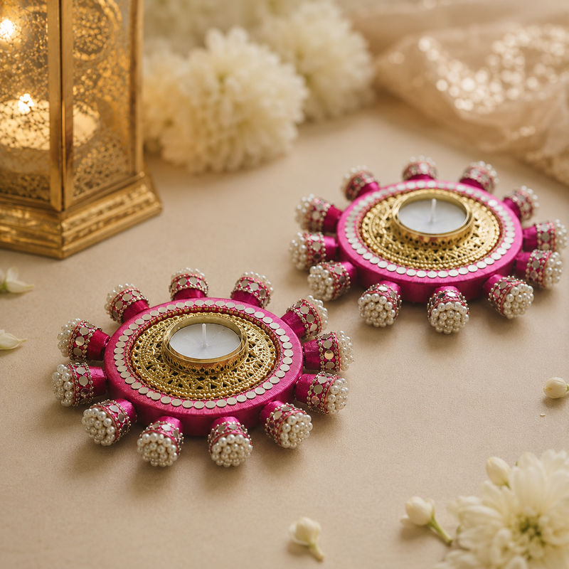 Rangoli Radiance Decorative Tea Light Holders