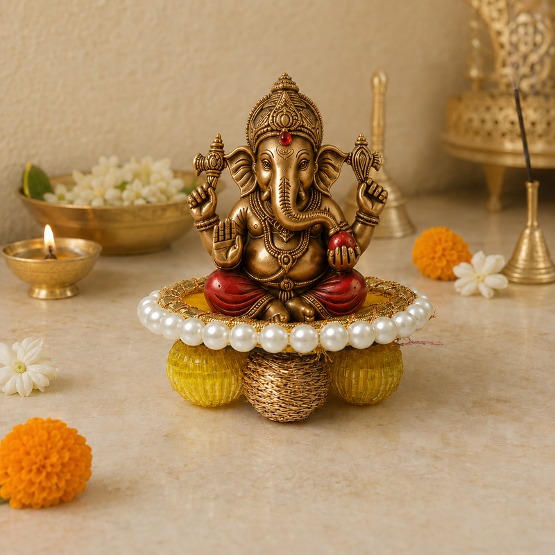 Surya Gold Pearl Mini Singhasan