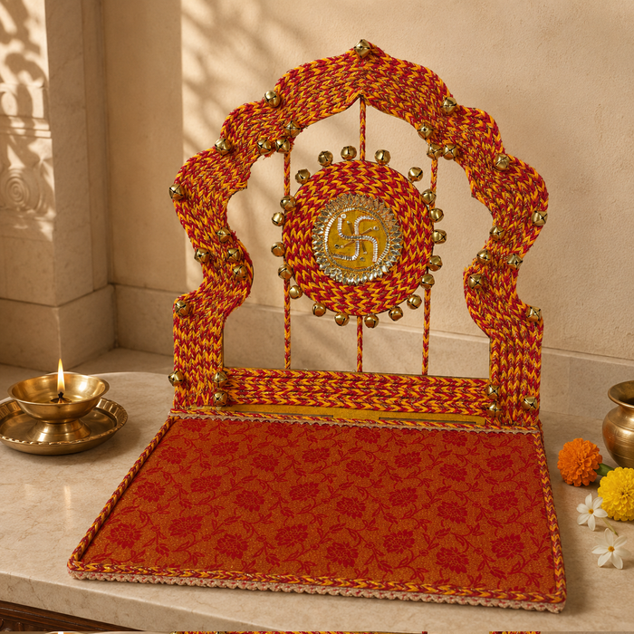Auspicious Swastik Gota & Ghungroo Mandir Setup Set