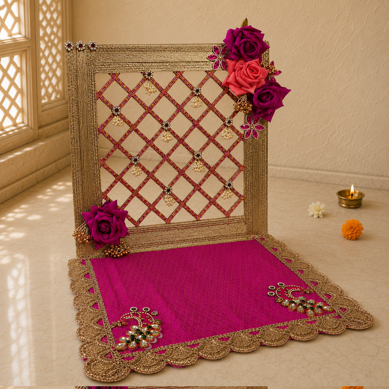 Rani Rose Jaal Pearl Mandir Backdrop Set – view 6