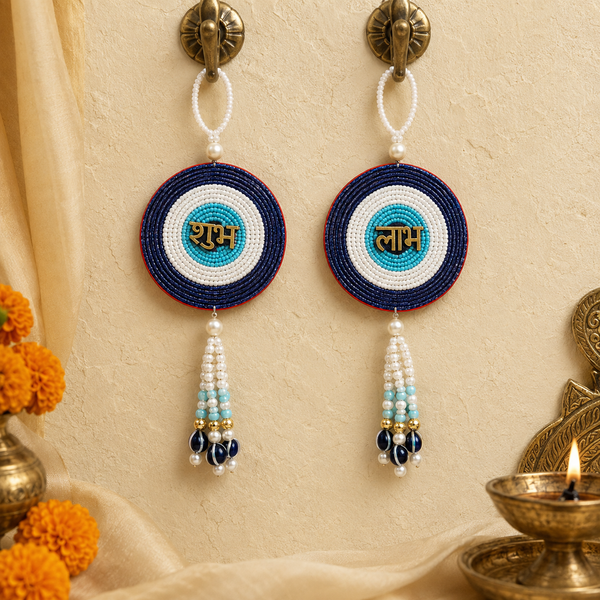 Neel Chakra Beaded Shubh Labh Door Hanging