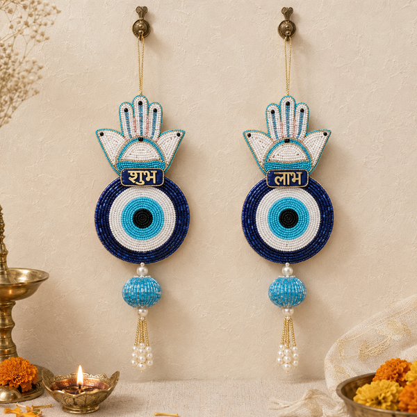 Hamsa Evil Eye Shubh Labh Door Hanging