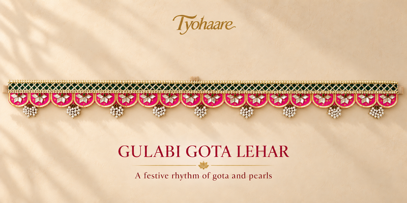 Gulabi Gota Lehar Toran full view