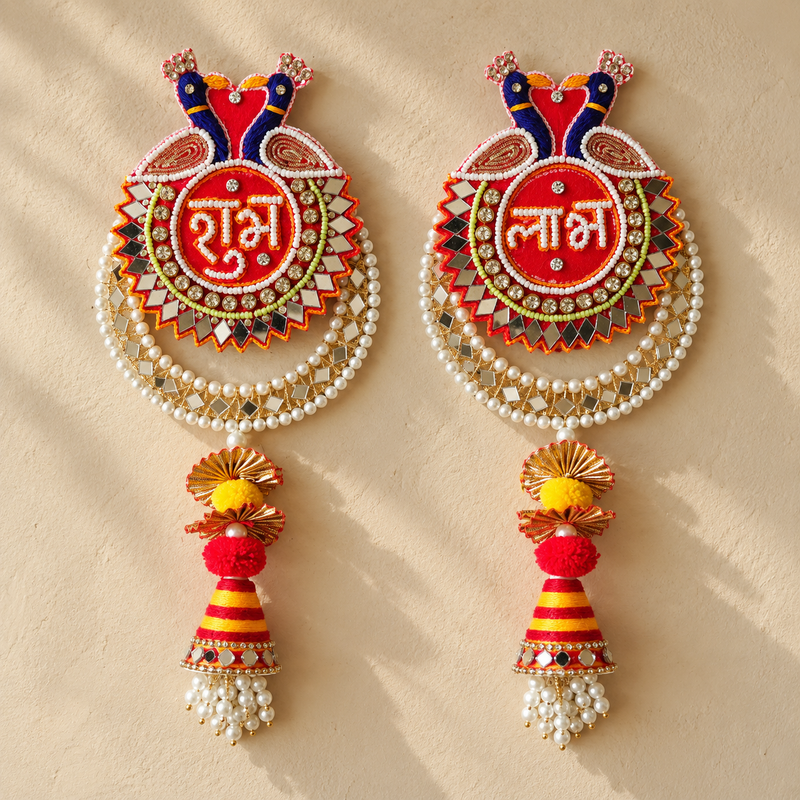 Shubh Labh Mirror Hanging Pair – overall view