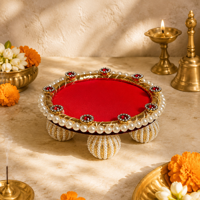 Red Gold Pearl Mini Singhasan – 3 Inch