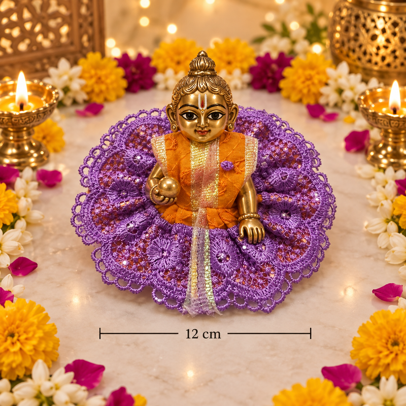 Jamuni Floral Gota Size 0 Laddu Gopal Poshak front view
