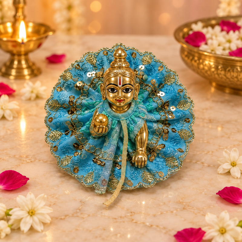Handcrafted Laddu Gopal Poshak Size 1 Design 06 front view