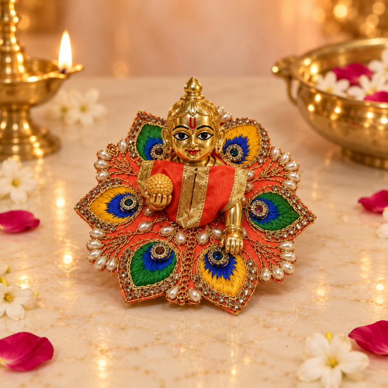 Handcrafted Laddu Gopal Poshak Size 1 Design 09 front view