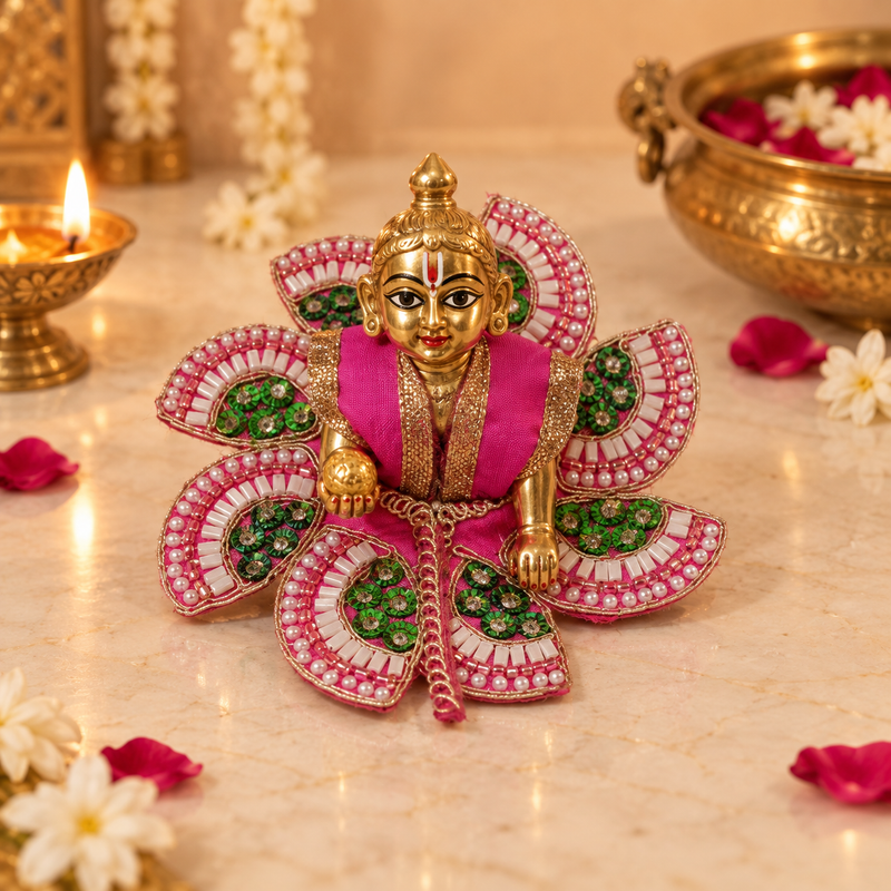 Handcrafted Laddu Gopal Poshak Size 1 Design 22 front view