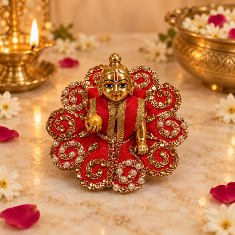 Handcrafted Laddu Gopal Poshak Size 1 Design 28 front view