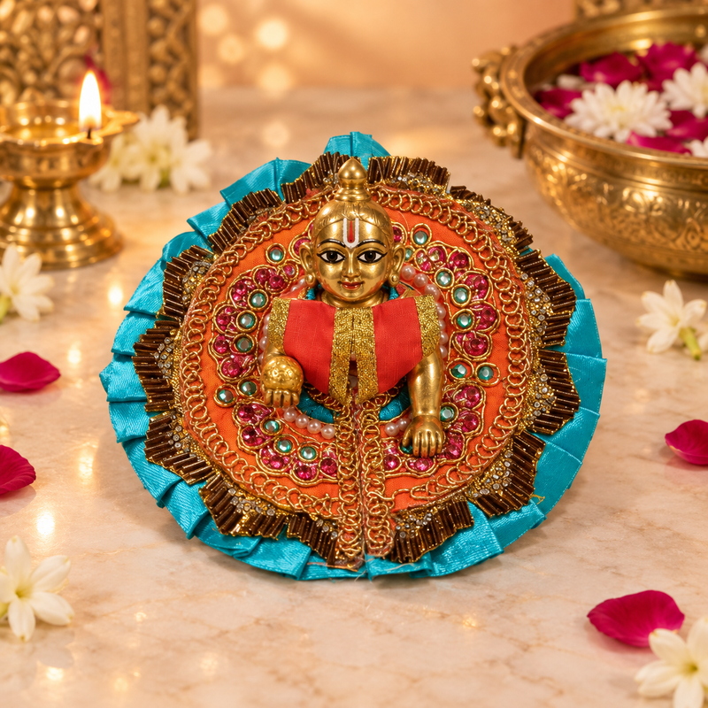Handcrafted Laddu Gopal Poshak Size 1 Design 30 front view