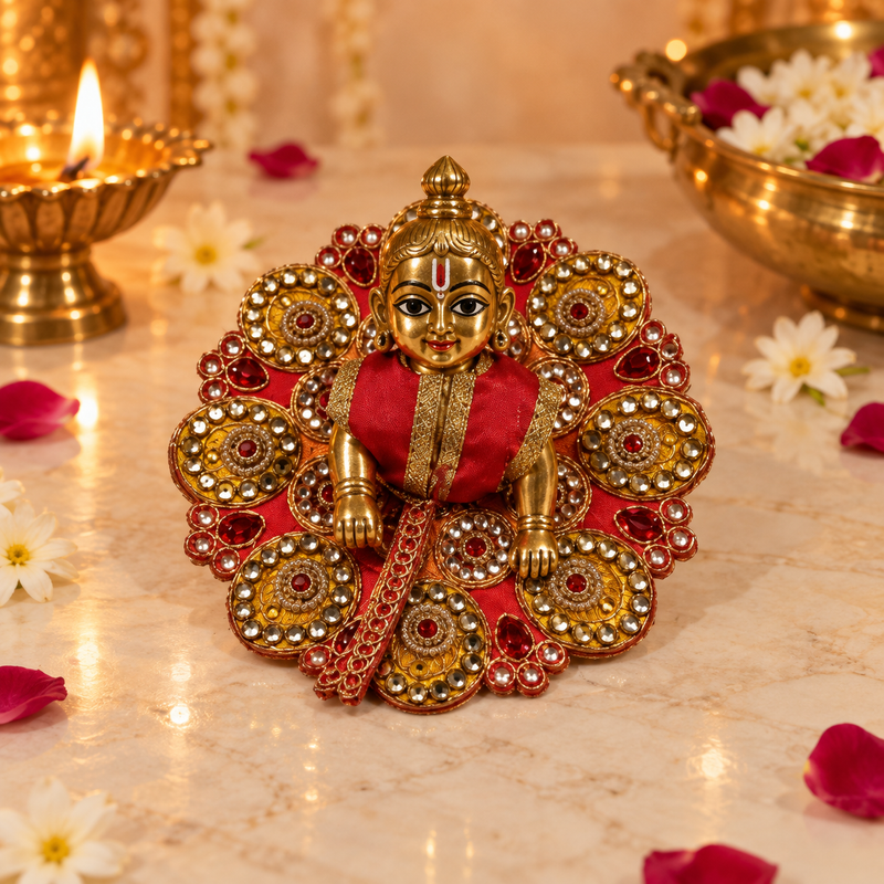 Handcrafted Laddu Gopal Poshak Size 1 Design 33 front view