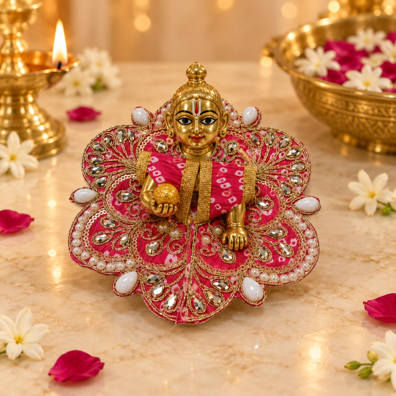 Handcrafted Laddu Gopal Poshak Size 1 Design 40 front view