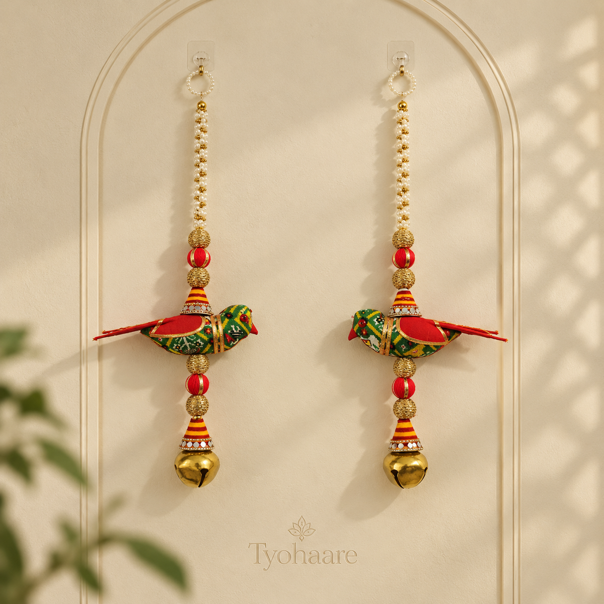 Folder 26 Embroidered Bird Gold Bell Hanging - main view