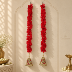 Folder 29 Red Floral Bell Hanging - main view
