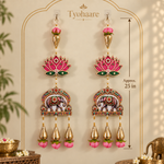 Elephant Lotus Hanging Pair - 25 inch measurement