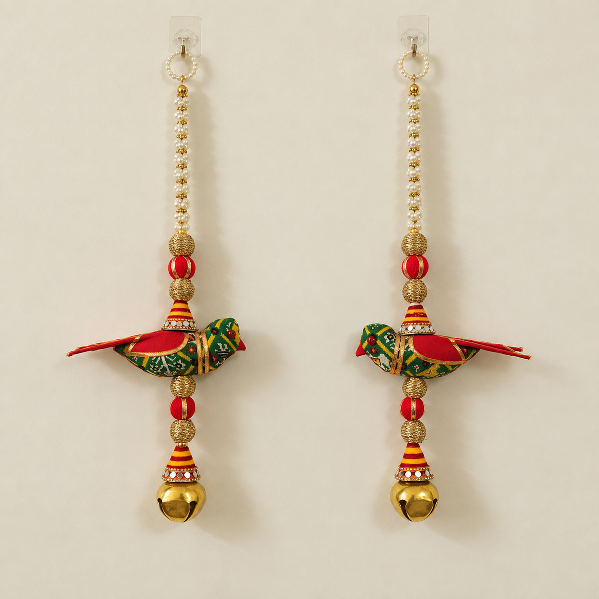 Folder 26 Embroidered Bird Gold Bell Hanging - measurement or overall view