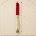 Folder 21 Red White Floral Mirror Bell Hanging - measurement view
