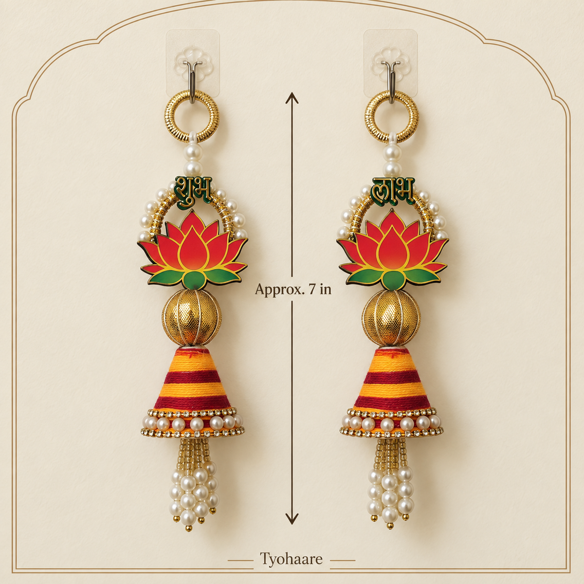Folder 22 Shubh Labh Lotus Tassel Hanging - measurement view