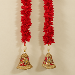 Folder 29 Red Floral Bell Hanging - detail view