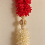 Folder 21 Red White Floral Mirror Bell Hanging - detail view