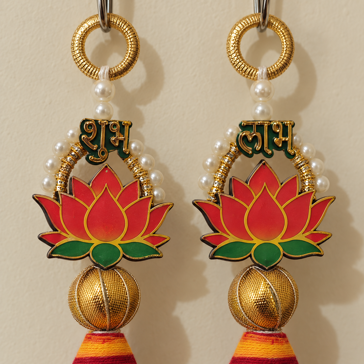 Folder 22 Shubh Labh Lotus Tassel Hanging - detail view