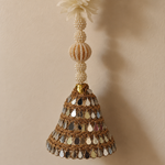 Folder 21 Red White Floral Mirror Bell Hanging - detail view