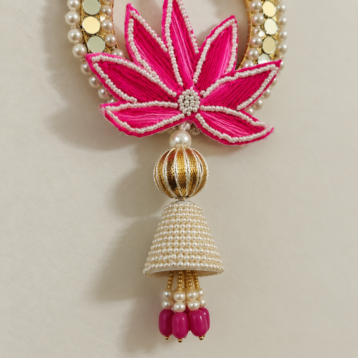 Folder 27 Pink Lotus Mirror Hanging - detail view
