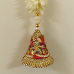 Folder 28 Ivory Red Floral Bell Hanging - detail view