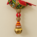 Folder 26 Embroidered Bird Gold Bell Hanging - detail view