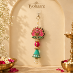 Pink Lotus Shubh Labh Hanging – Pair