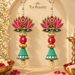 Pink Lotus Shubh Labh Hanging – Pair