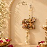 Gau Gauri Cow & Calf Hanging – Pair - full view
