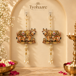 Gau Gauri Cow & Calf Hanging – Pair