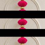 Gulabi Pom-Pom Bell Hanging - detail view