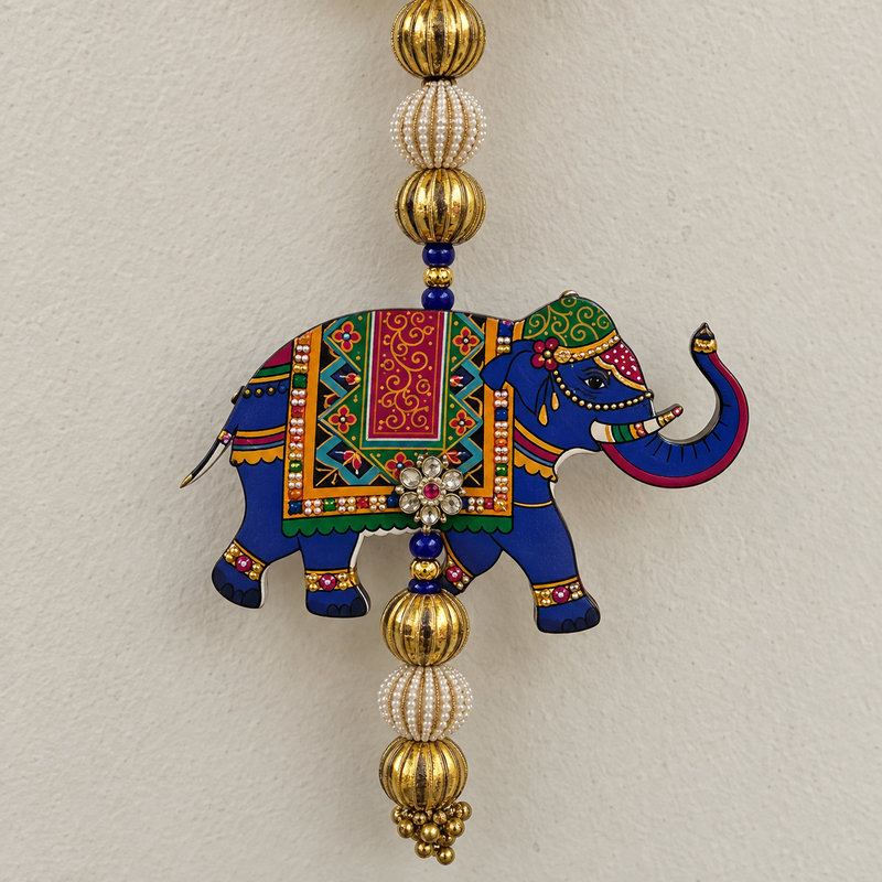 Blue Lotus Elephant Hanging
