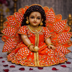 Red Lotus Pearl Crystal Laddu Gopal Poshak – Size 2