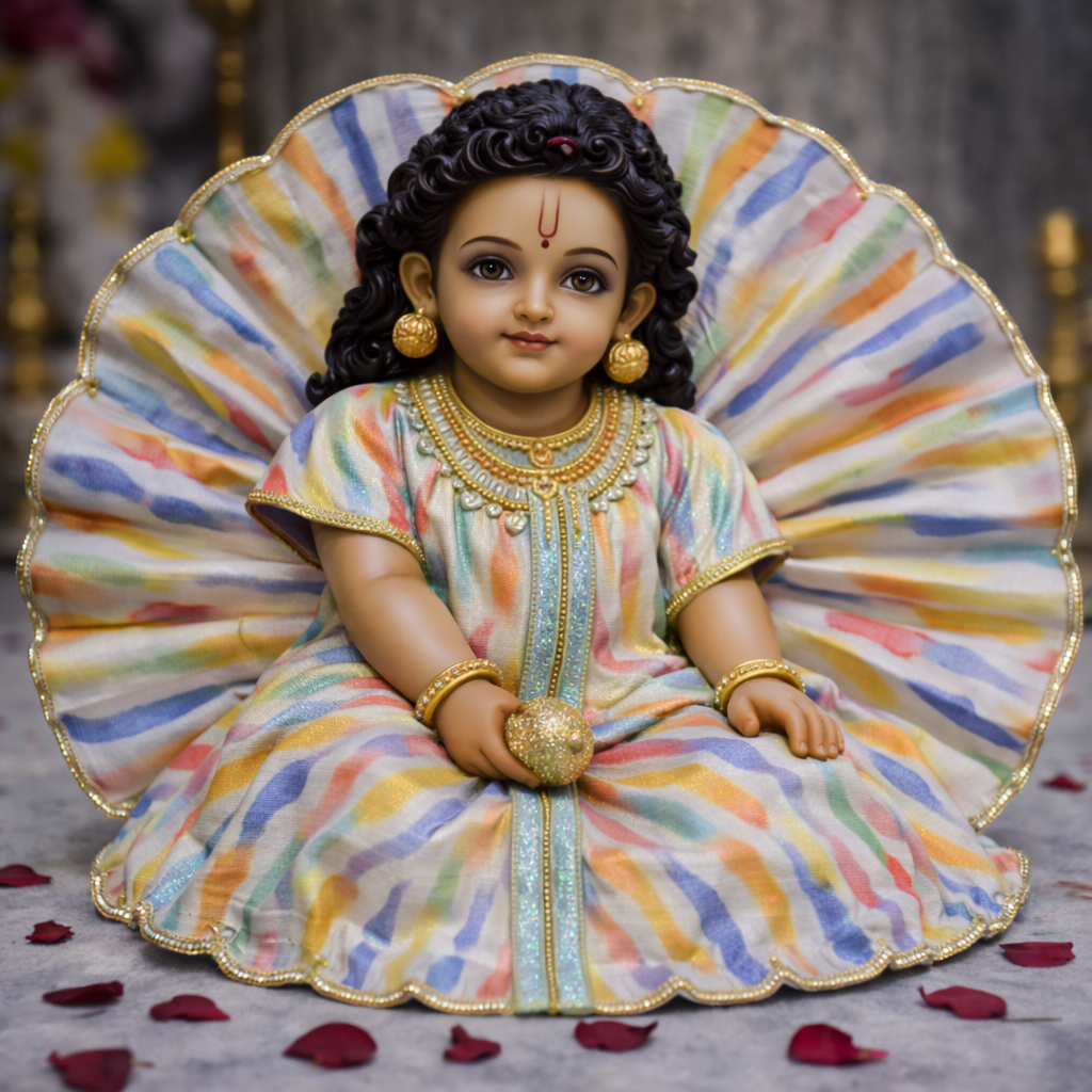 Rainbow Watercolour Laddu Gopal Poshak – Size 2