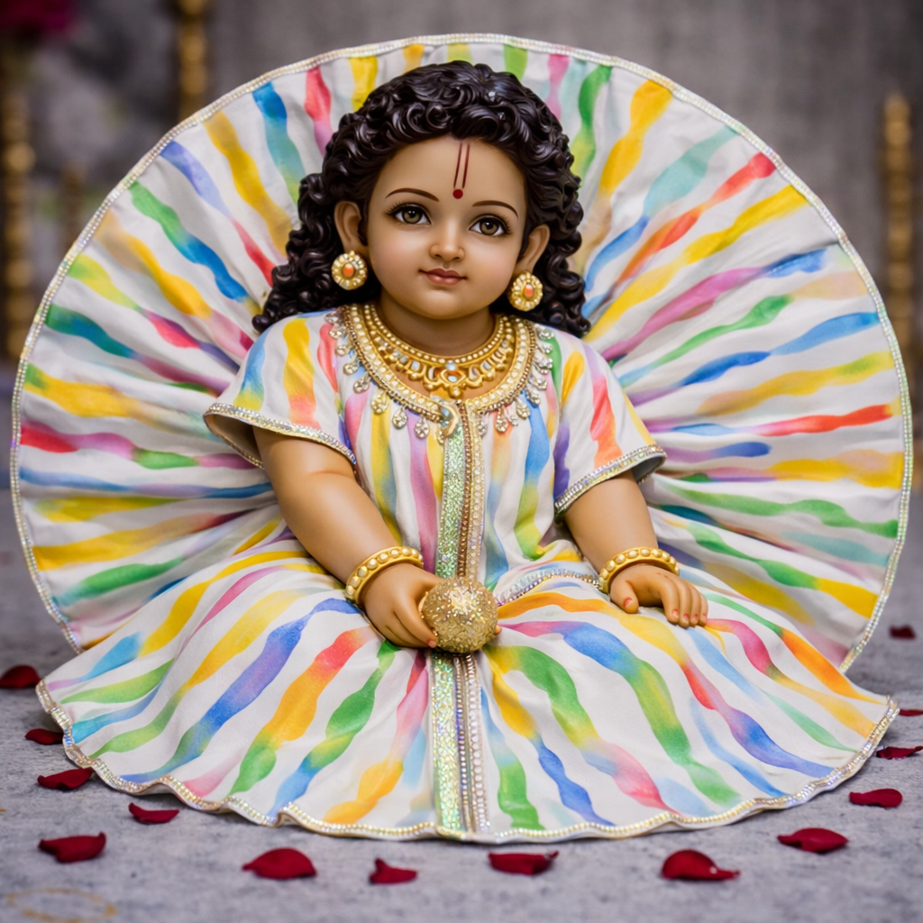 Rainbow Watercolour Laddu Gopal Poshak – Size 2