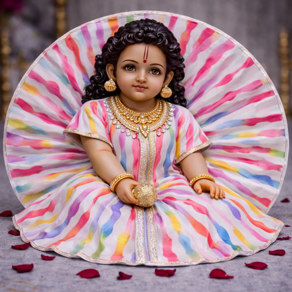 Rainbow Watercolour Laddu Gopal Poshak – Size 2