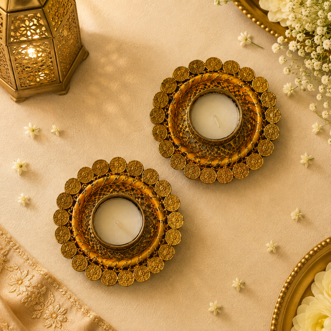 Noor Mahal Designer Tea Light Candle Holders