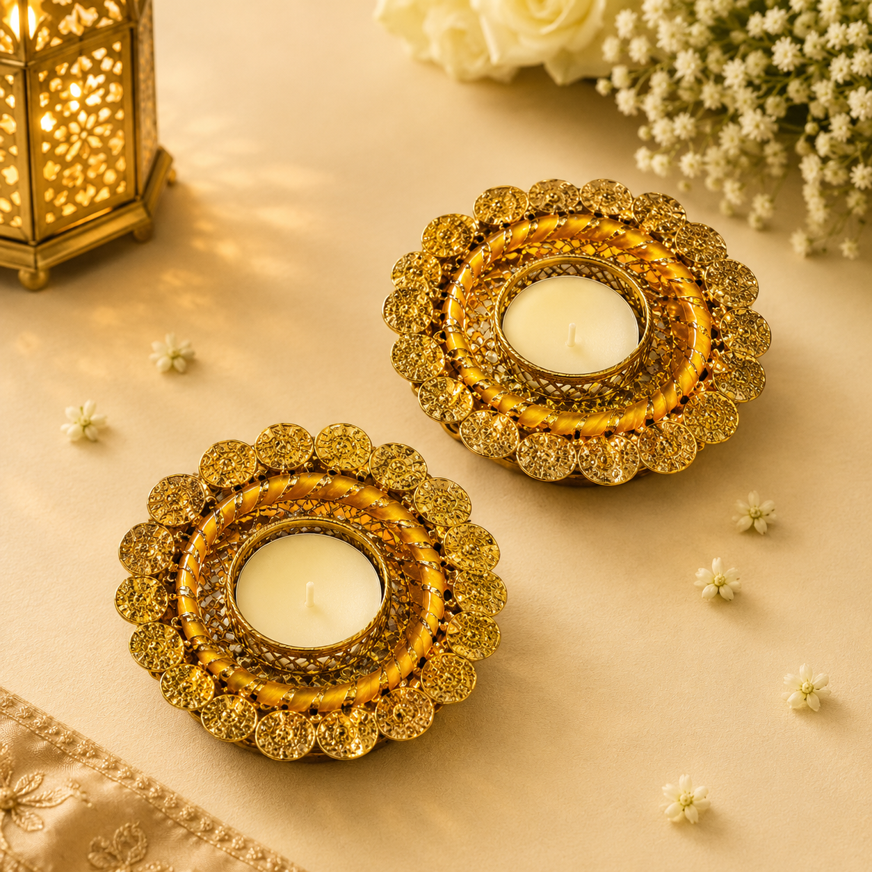 Noor Mahal Designer Tea Light Candle Holders