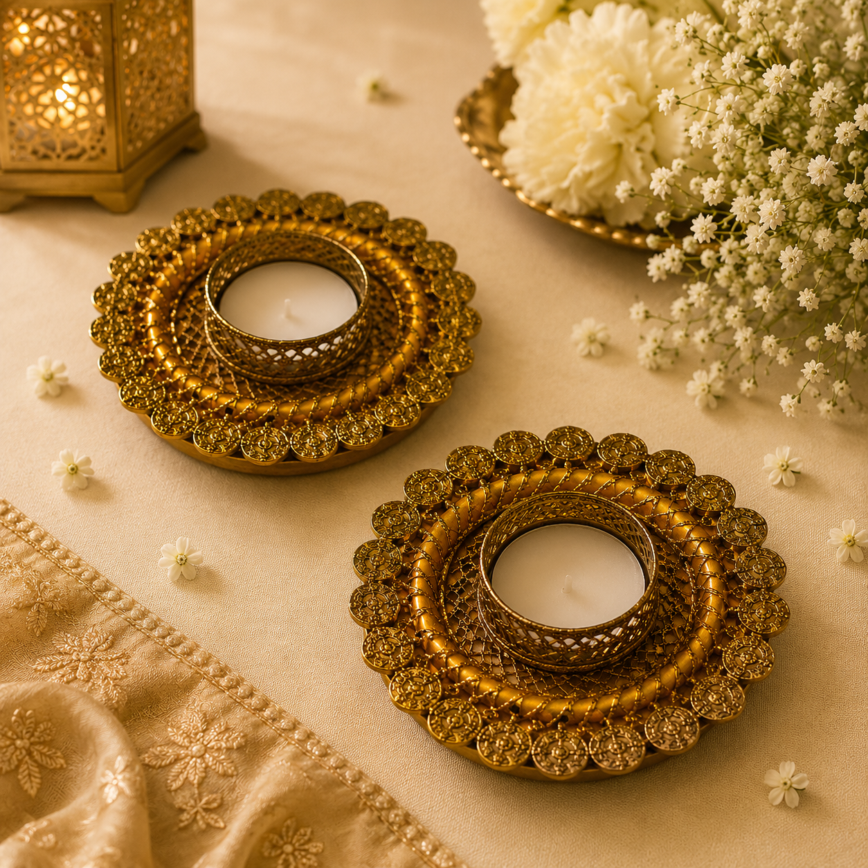 Noor Mahal Designer Tea Light Candle Holders