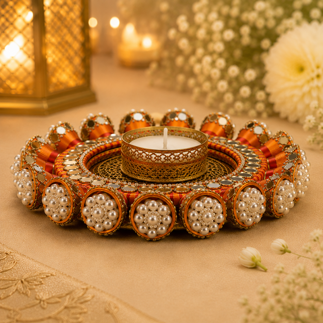 Aaradhya Festive Glow Tea Light Candle Holders