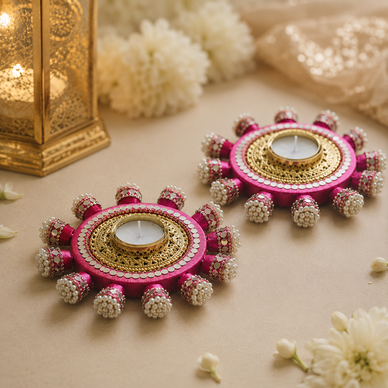 Rangoli Radiance Decorative Tea Light Holders