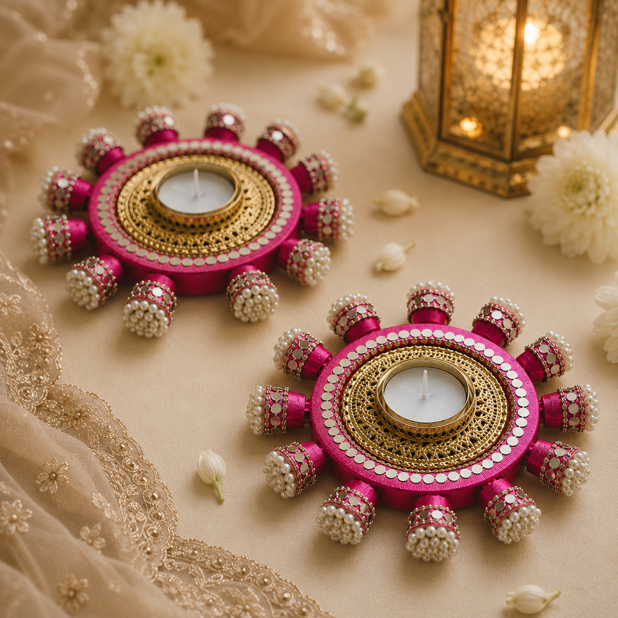 Rangoli Radiance Decorative Tea Light Holders