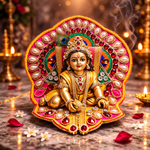 Green Pink Peacock Pearl Laddu Gopal Poshak – Size 0
